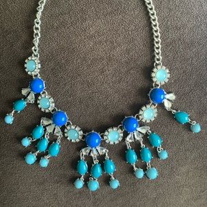 Blue and Silver Statement Necklace